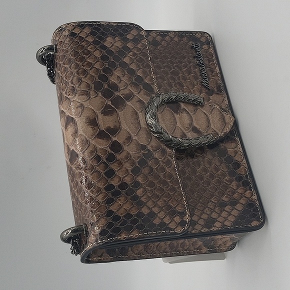 282- Marina Galanti Croc Embossed Genuine Leather Crossbody Bag Size Sma… - Picture 1 of 12